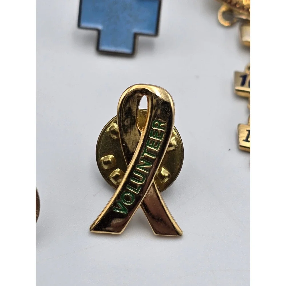 Vintage Healthcare Volunteer Pin Lot Women Multicolor Good Service Award Patch